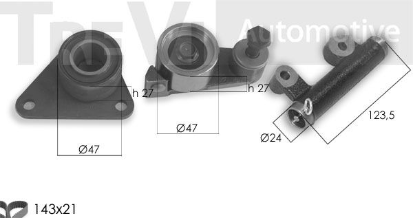 TREVI AUTOMOTIVE paskirstymo diržo komplektas KD1416